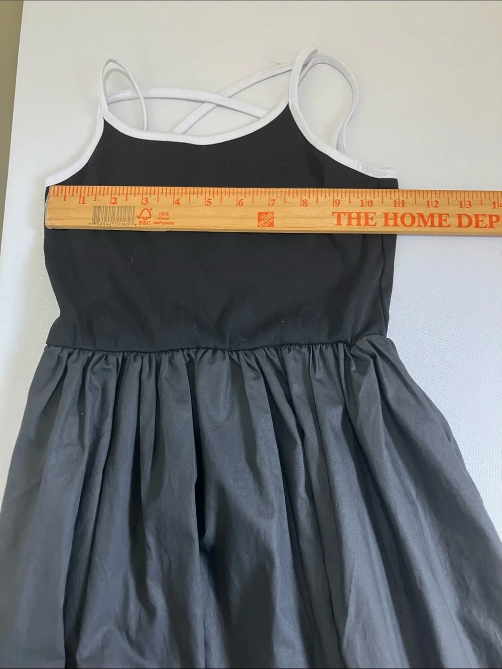 Girls Black Casual Maxi Dress with White Trim